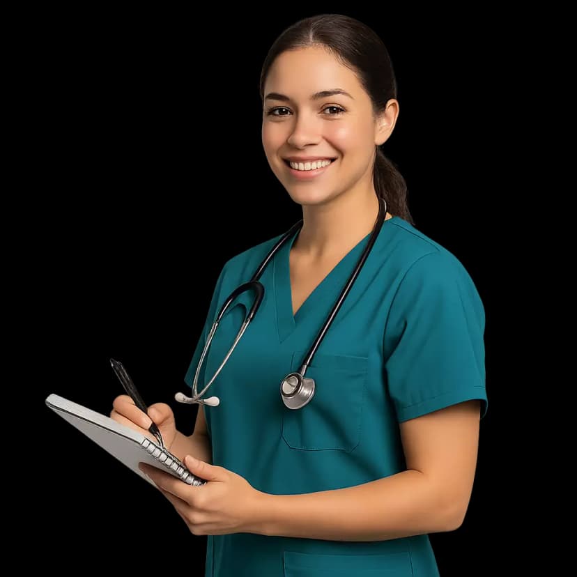 Happy nursing student who passed TEAS